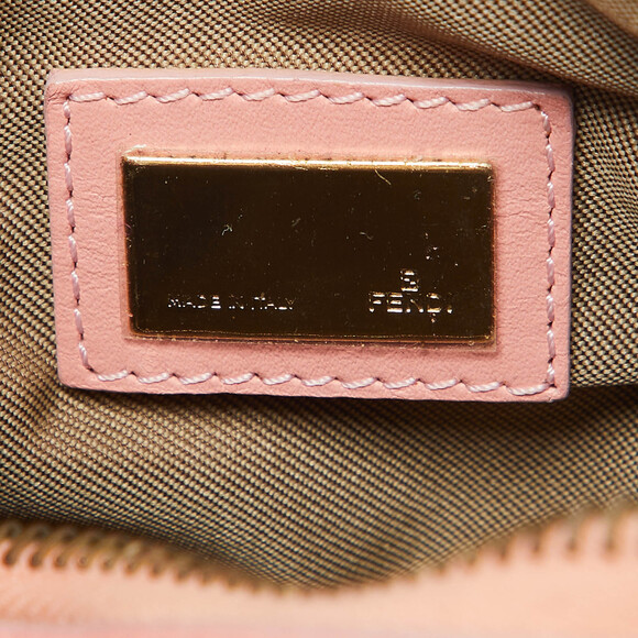 Fendi Peach Pink Leather Studded Mini #158870F41B - Picture 8 of 9